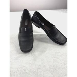 Munro Driving Loafers Womens 9.5 AA  Black Leather Slip-On Casual Walking